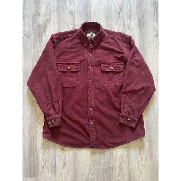 Size Large (L) Field and Stream Red Flannel Shirt Mens Button Down Long Sleeve - Picture 1 of 5